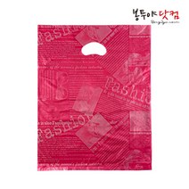 봉투야닷컴 HDPE 35호 (35x44cm) 100장 비닐쇼핑백 비닐봉투 옷봉투 의류봉투 손잡이봉투 링봉투, 패션-진핑크
