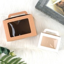 socean 수제 비누 캔들 선물 포장 필름창 종이 박스 가방 손잡이 머핀 케이스 그립 상자 쇼핑백 크리스마스 조각케, 대 - 브라운
