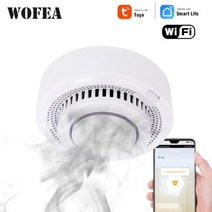 화재 경보기 연기 감지기 수신기 Wofea wifi 스마트 경보 홈 보안 시스템 소방관 Tuya 라이프 장치 필요 없음 허브