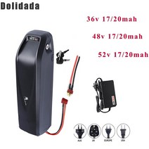 전기자전거배터리 리튬인산 철 52v 48v 36v 팩 hailong 30a 500w 750w 1000w 18650 셀 ebike bafang bbs02 bbs03 bbshd, 48v 20아
