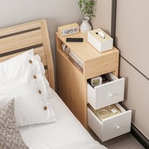 침대협탁 테이블 서랍장 초소형 미니 소형 심플 모던 수납 솔리드 우드 컬러 소형, 3펌프 30cm 포그그레이(반개방형 수납장 좌우