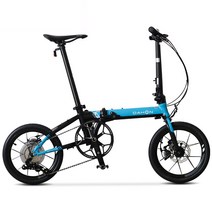 Dahon K3 plus 접이식 자전거 kaa693 자전거 알루미늄 합금 프레임 16 인치 9 속도 디스크 브레이크 내부 배선 휴대용 라이트 사이클링, 파란_4