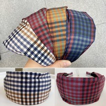 체크와이드 넓은머리띠 반다나 헤어밴드 (A3529)