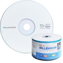 [cd1장무게] 라온 밀레니엄 CD-R 700MB 52배속 50장(비닐포장), 라온 밀레니엄 CD-R 50장