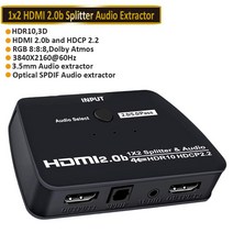 HDMI 케이블 연장 리피터 미니 모니터선 증폭기 컴포넌트 2023 의 4K HDMI 분배기 1x2 오디오 추출기 1 in, 04 ZY-HS20F_03 UK  Power Plug