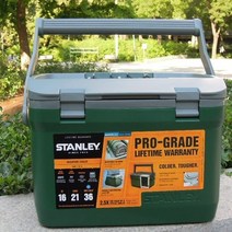 STANLEY 스탠리 워터저그 캠핑 어드벤처 쿨러 아이스박스 15L 대용량 야외 자동차 여행 낚시 작은 냉장고, 15L 그린, 15.1L