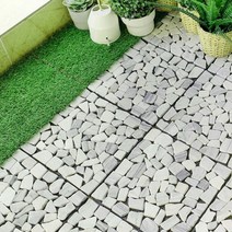 마당 발코니 베란다 정원 장식 셀프 인테리어 자갈 자기질 타일, 1개(한조각)30x30cm, 믹스커팅자갈야광석