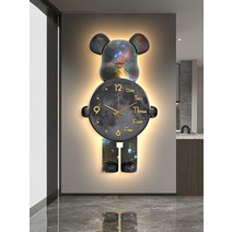 베어 LED 조명 시계 대형사이즈 호텔 키즈룸 펜션, 높이 100x가로 54cm C