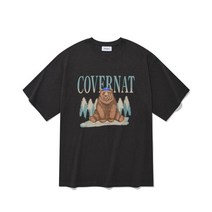 COVERNAT 캡 베어 티셔츠 차콜