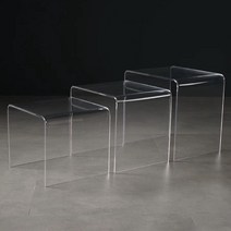 북유럽 인테리어 고스트 테이블 소파 사이드 투명 원형 아크릴 장식, 길이15너비15높이15CM