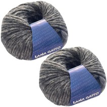 라나가또 안다로 메리노울 알파카 혼방 털실 고급 뜨개실, 220m(2볼), 7194.그레이