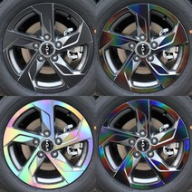 [JS AUTOMOTIVE] K5 DL3 16인치 휠마스크 홀로그램 카본 셀프랩핑 스티커 시트지 데칼 수전사 인테리어, 화이트카본