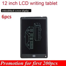 전자칠판 6pcs 12 인치 스마트 쓰기 그리기 태블릿 lcd 쓰기 태블릿 디지털 그래픽 태블릿 전자 필기 패드 펜 9, 6pcs 단일 화면