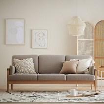 한샘몰pick 더메이드 키노(kino) 원목소파_3인, 02. 내추럴패브릭(기본형) / 보태닉그린(B)