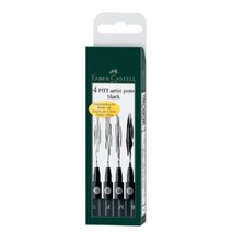 [파버카스텔] PITT 아티스트펜 파인라이너 세트 4본조, 상세설명 참조, [6205390]블랙(black)