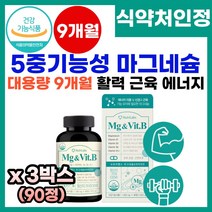 고함량 마그네슘 영양제 눈떨림 영양제 눈가 눈밑 허벅지 하지 입밑 입가 떨림 경련 미국직수입 산화 마그네슘 부족 마그비 마그네슘 비타민b 비타민비 3개월 추천 90정, 3박스