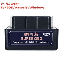 자동차스캐너 OBD 자동차 진단기 슈퍼 미니 엘름 327 블루투스 V1.5 OBD2 진단 스캐너 WIFI ELM327 For IOS, 06 Black