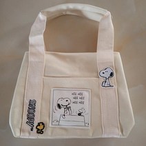 바퀴 달린 가방 스누피 여름 새로운 캔버스 여성 가방 어깨 메신저 핸드백 대용량 와이드 스트랩 쇼핑
