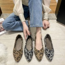 마마루시아 여성 털 로퍼 단화 신발 겨울 방한화 편한 실내화 플랫 슈즈 레오파드 펌프스 BL25