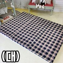 3단 접이식 매트리스 간이침대 (대) BYK 네이비체크