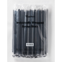 캐처스 개별포장 일자빨대 블랙 100개입, 1개