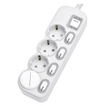 에코파워탭 LED 메인 개별 과부하차단 멀티탭 4구 EPM-L304SS + 안전커버 랜덤발송, 2.5m, 2세트