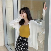 Momolatti 여성용 여름 얇은 코트 베이직 니트 가디건