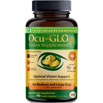 미국 직구 Ocu-GLO 오큐글로 파우더 블렌드 강아지 눈 건강 보조제 90cap 중형견 대형견