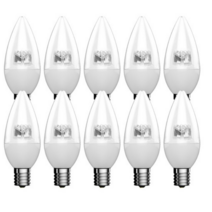 우리조명 장수 LED 촛대구 전구 투명 5W 17베이스, 주광색상, 20개입