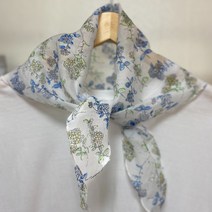 국산 인견 텐셀 여름 미니 삼각 플라워 스카프