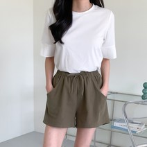 루다벨 여성 쿨 린넨 밴딩 반바지