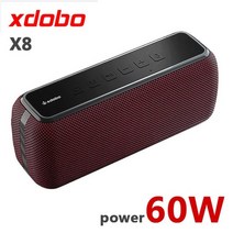 스피커 XDOBO X8 60W 고출력 휴대용 블루투스 딥 베이스 컬럼 TWS 음성 아파트, X8 레드 60W