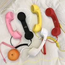 복고풍 스타일 스마트폰 이어폰 전화통화 수신기, (흰색)