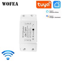 WOFEA-와이파이 스마트 라이트 스위치 범용 차단기 타이머 라이프 앱 무선 원격 제어 알렉사 구글 홈으로 작동, 1pcs