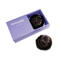 감쪽이 수제 100% 정수리 부분 가발, 2세트 (본품2+테스트용2+벨크로1), 자연검정