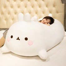 안고자는 긴 쿠션 말랑 베개 바디필로우 대형 인형, 화이트 토끼 A_50cm