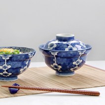 히츠키프롬재팬 일본 블루 뚜껑 돈부리볼 2type, 블루 벚꽃