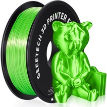 휴비나인 3d펜잉크 GEEETECH 3d 실크 PLA 필라멘트 3D 프린터 소재 안전 진공 포장 특수 색상 버블 프리 용 1kg175mm 스풀 와이어, Silk Green+영국