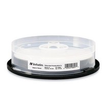 Verbatim BD-R 25GB 6X DataLifePlus 화이트 잉크젯 프린트 가능 허브 인쇄 가능, 100GB_10 Pack Spindle