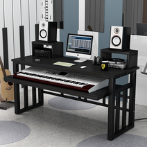 엠지픽 공장직송 미디 테이블 뮤지션 건반 MIDI 피아노 책상 키보드 가성비 음악 작업, 120 블랙+블랙 105