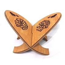 Holy Al-Quran AMN-321 이슬람 아랍어 캘리그래피 조각 접이식 Rehal 성경 잡지 요리책 디스플레이 홀더 랙 이슬람 이드 라마단 선물 (브라운_1)