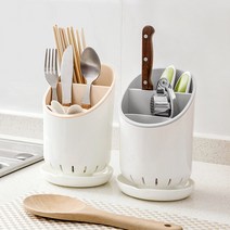 없음 북유럽 파스텔 컬러 이쁜 물빠짐 분리식 3칸 수저통, 수저통:베이지