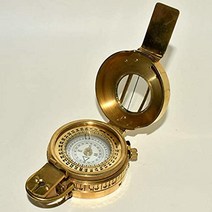 군용 영국 프리즘 나침반 솔리드 황동 광택 5.6cm(2.2인치)