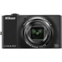 니콘 쿨픽스 S8000 14.2메가픽셀 디지털 카메라 10배속 광학 진동 감소(VR) 줌 및 3.0인치 LCD(블랙), 검은색, 한 사이즈