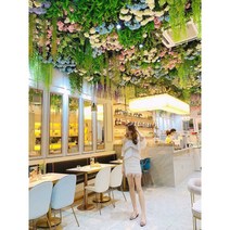천장 식물 장식 백화점 대형마트 웨딩홀 꽃 인테리어, A. 1제곱미터재료(철망포함)전구없음