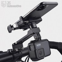 JS automotive 자전거 전동킥보드 핸들바 고프로마운트 스마트폰 거치대 라이딩 악세사리 용품, B타입_핸들바장착형_실버