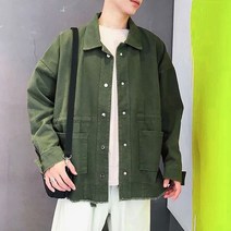 BRDmp_봄가을셔츠 남성긴팔 자켓 남방 스트릿패션 면자켓 점퍼 레이어드 대학생_+/Fmp/+