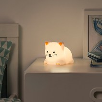 이케아 TOVADER 퇴베데르 LED 수면등 탁상 스탠드 무드등 배터리식, 고양이
