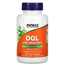 나우푸드 DGL 감초추출물 400mg 100캡슐 NOWFOOD 디지엘 알로에베라잎추출물, 1병, 100정