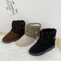 독특한 발목 니트 포인트 귀염 여친룩 양털 어글부츠 이쁜플랫_[221214EA]